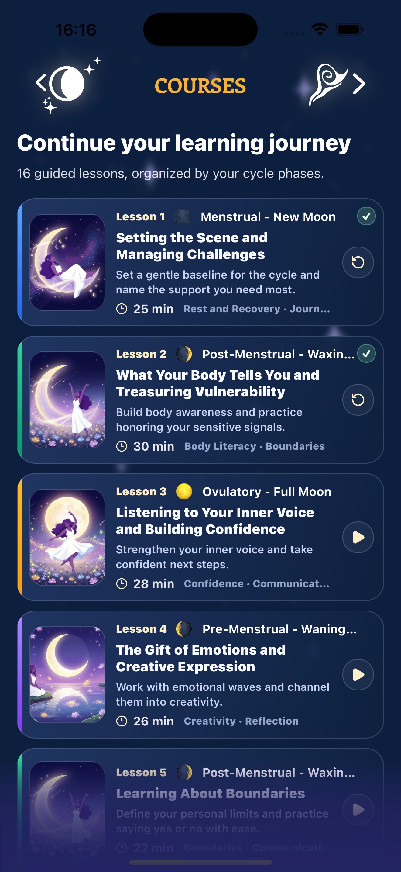 Gentle lessons, beside the daily ritual. app preview